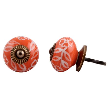 Orange Flower Cabinet Knob